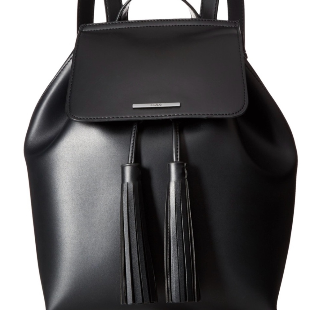 Aldo Black Backpack with Modern Tassels